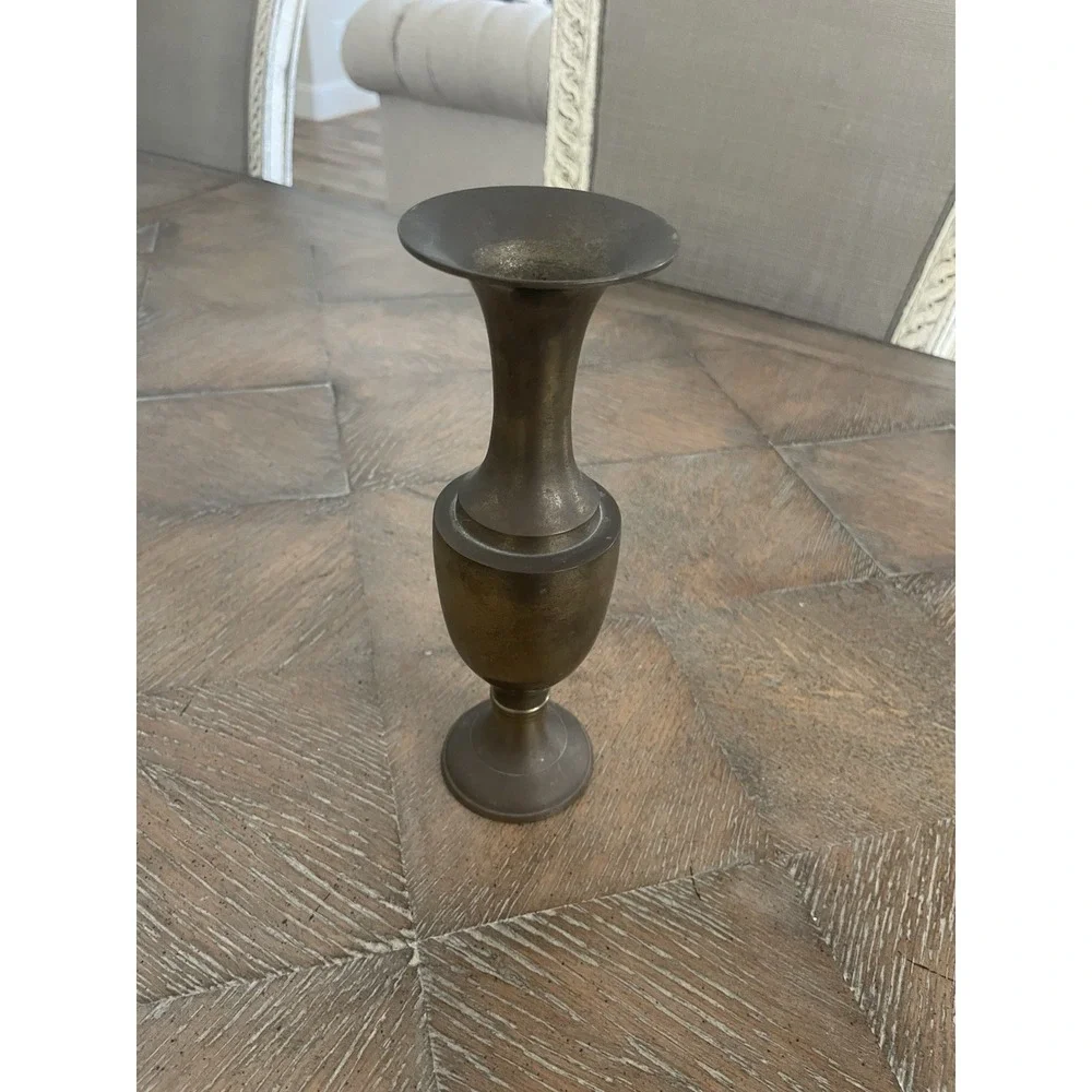 Solid Brass Vase MCM Vintage Bud Vase 8